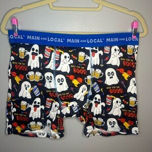 NWOT Adult Here for the Boos Halloween Pun Stretch Unisex Boxer Briefs